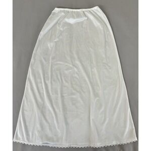 Warner's Perfect Measure Lace Trim Nylon Half‎ Slip Skirt Sz Medium White